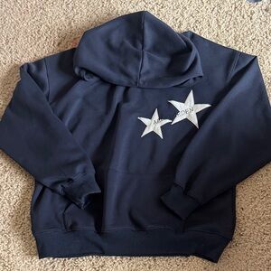 Navy and white oversized Aelfric Eden Hoodie